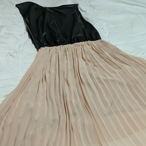 Sheer Dress with Leather Detail - Picture 3 of 4
